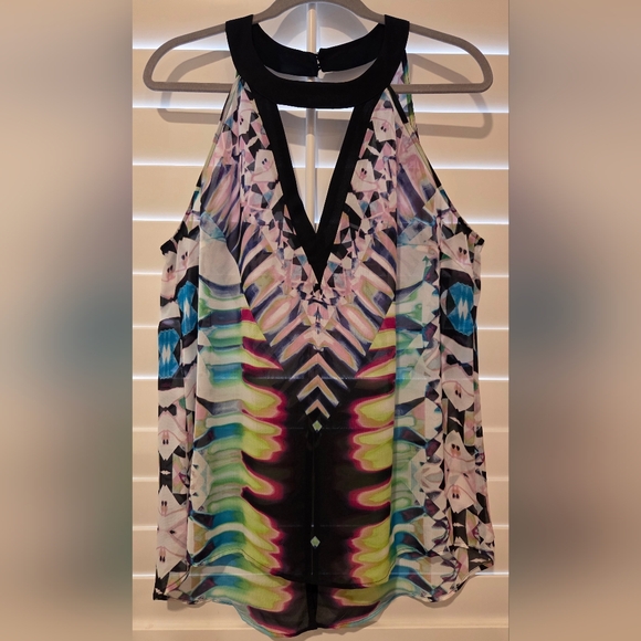 Bisou Bisou Vibrant Sheer Halter Top - Picture 2 of 11